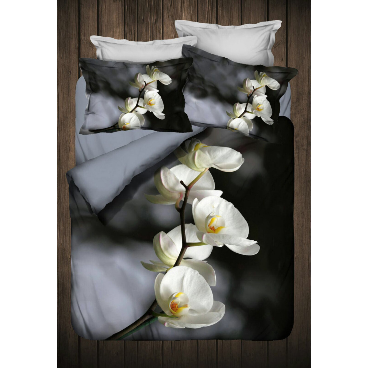 Спален комплект 3D - 3 части - Орхидеи 2